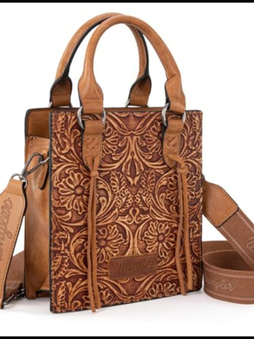 Embossed Crossbody Purse Fringe Handbags Western Mini Tote